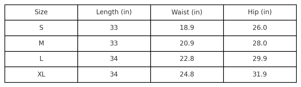 Size Chart