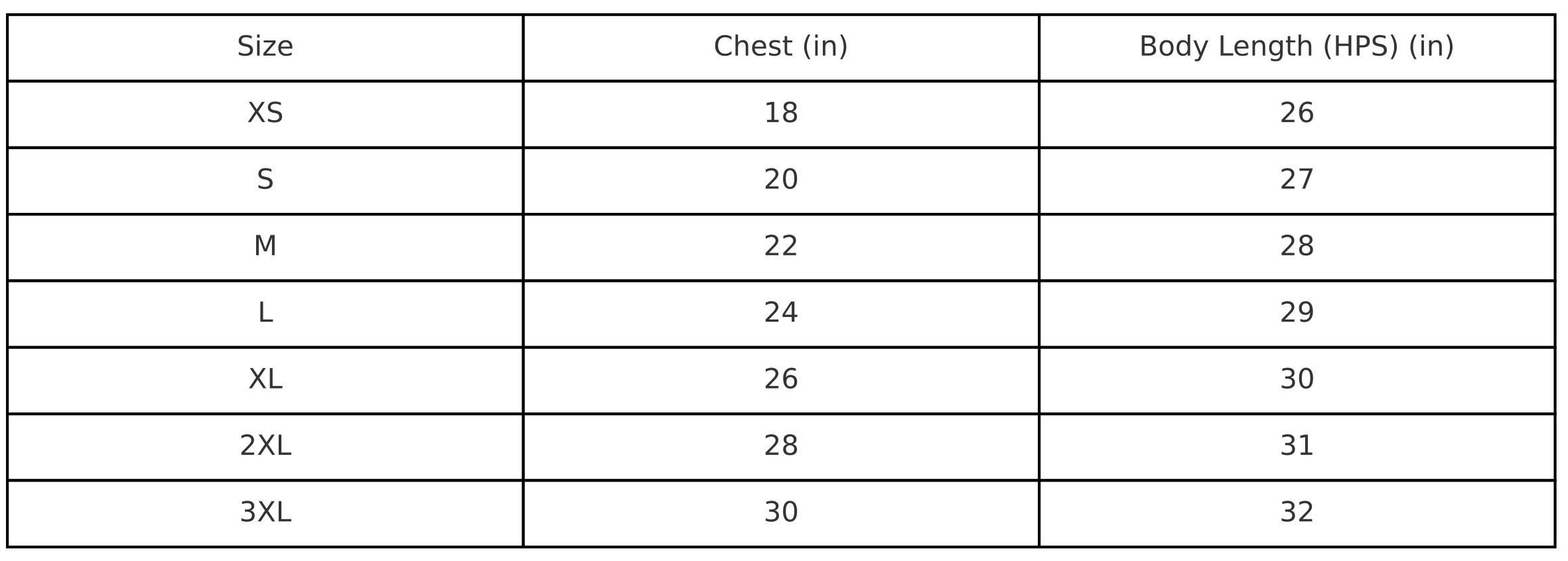 Size Chart