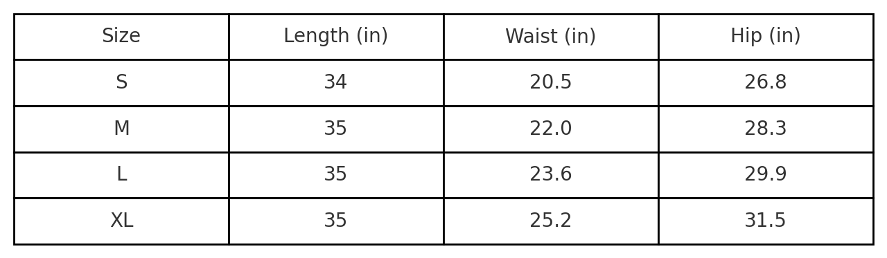 Size Chart