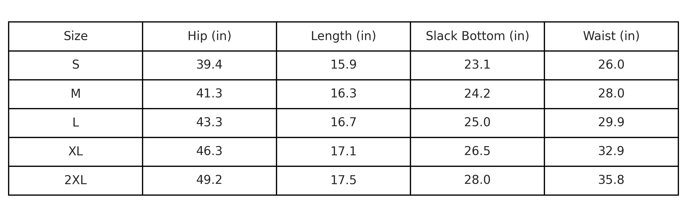 Size Chart