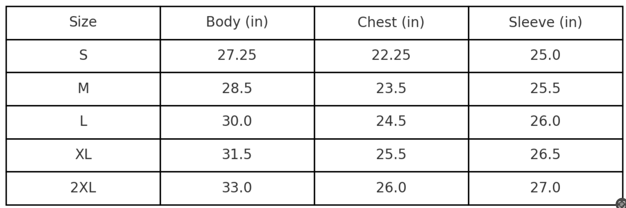 Size Chart