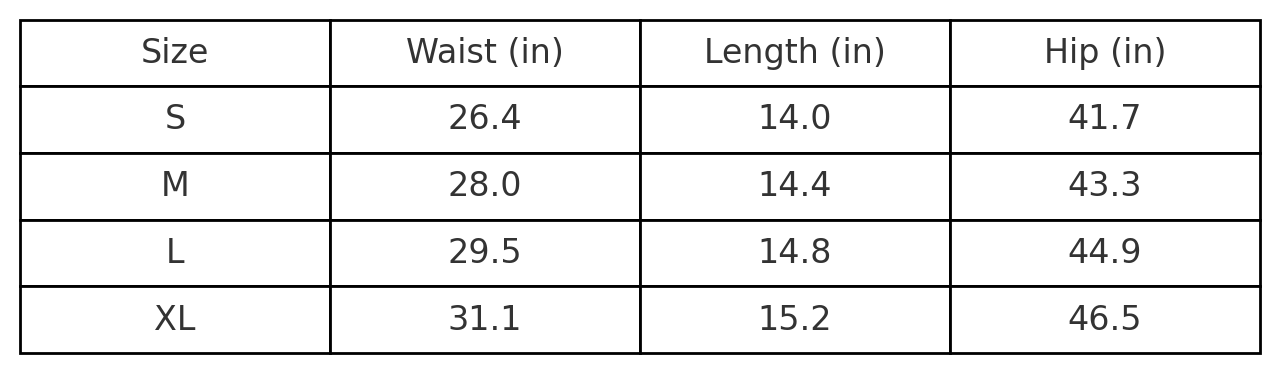 Size Chart